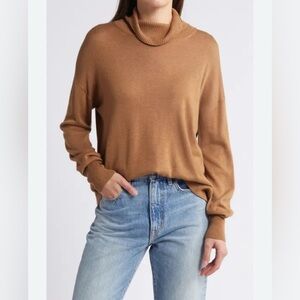 Nordstrom Camel Cowl Neck Sweater